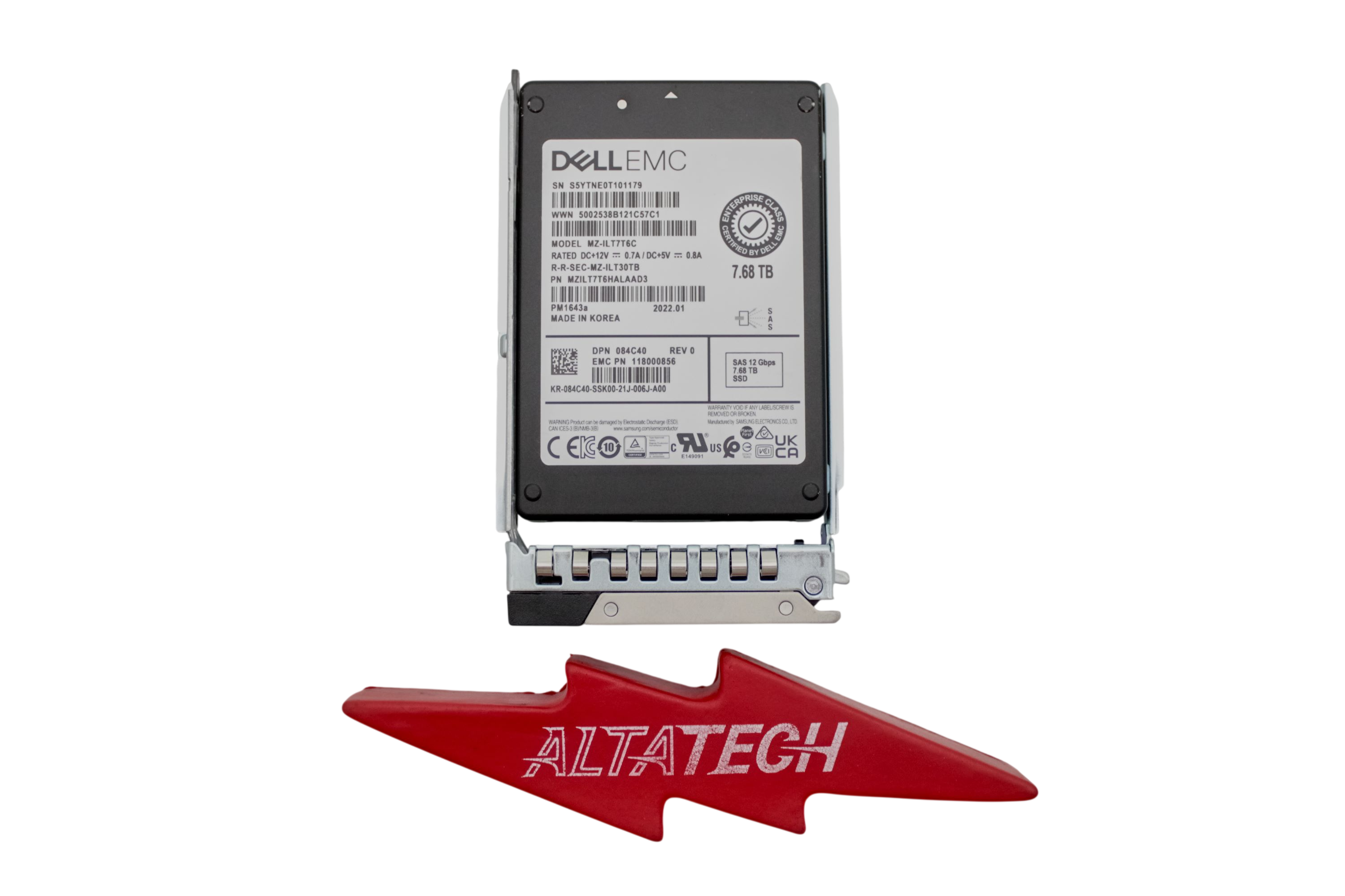 Dell 84C40 7.68TB SSD SAS 2.5 12G RI MZILT7T6HALAAD3 / MZ-ILT7T6C