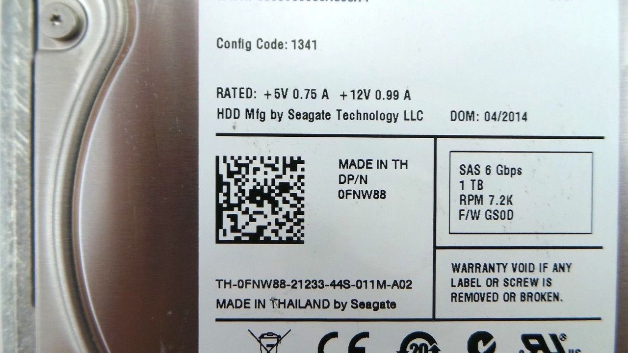 Dell 0FNW88 1TB 7.2K SAS 3.5" 6G