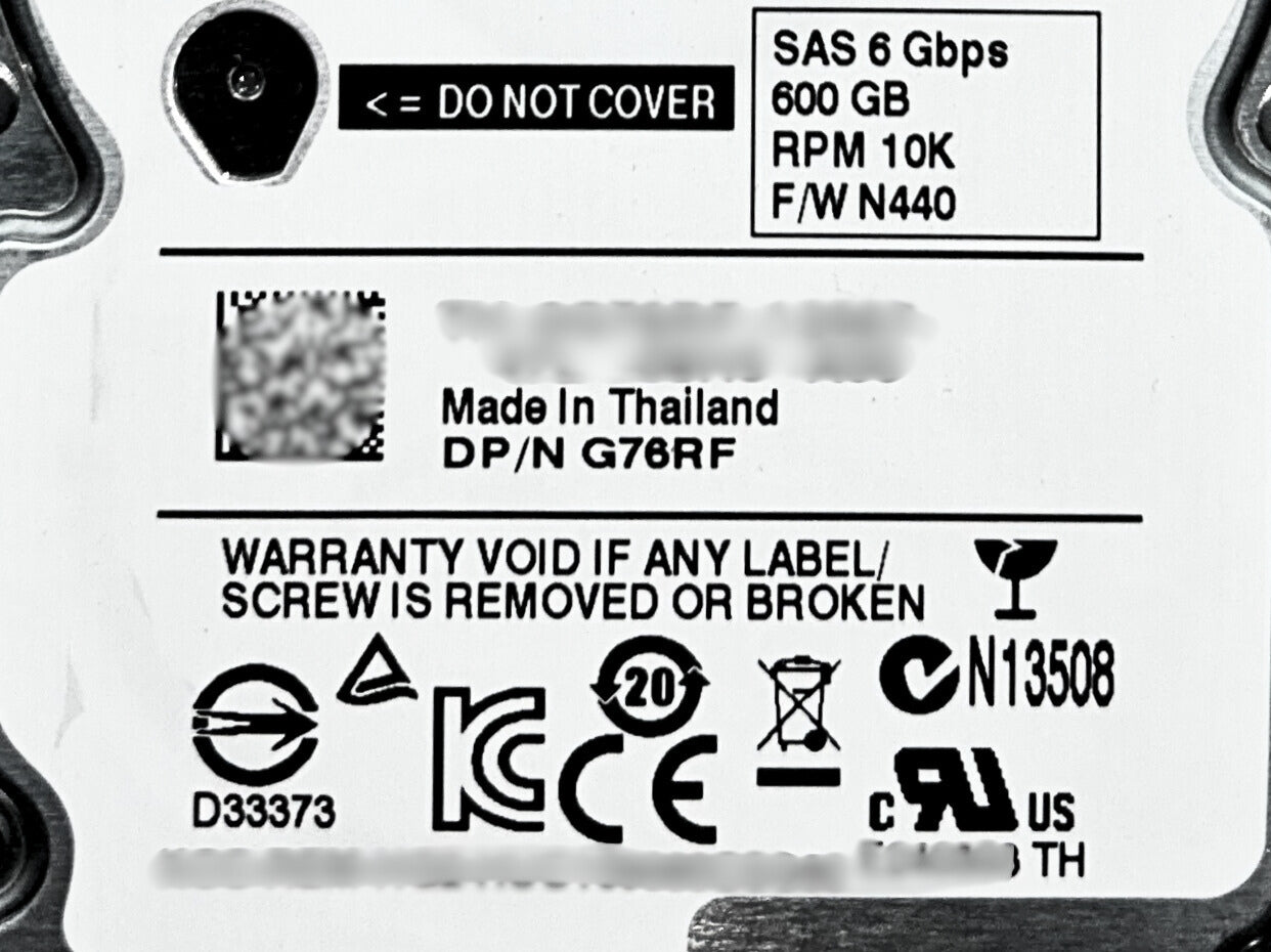 Dell G76RF 600GB 10K SAS 2.5 6G HUC109060CSS600 / 0B26024