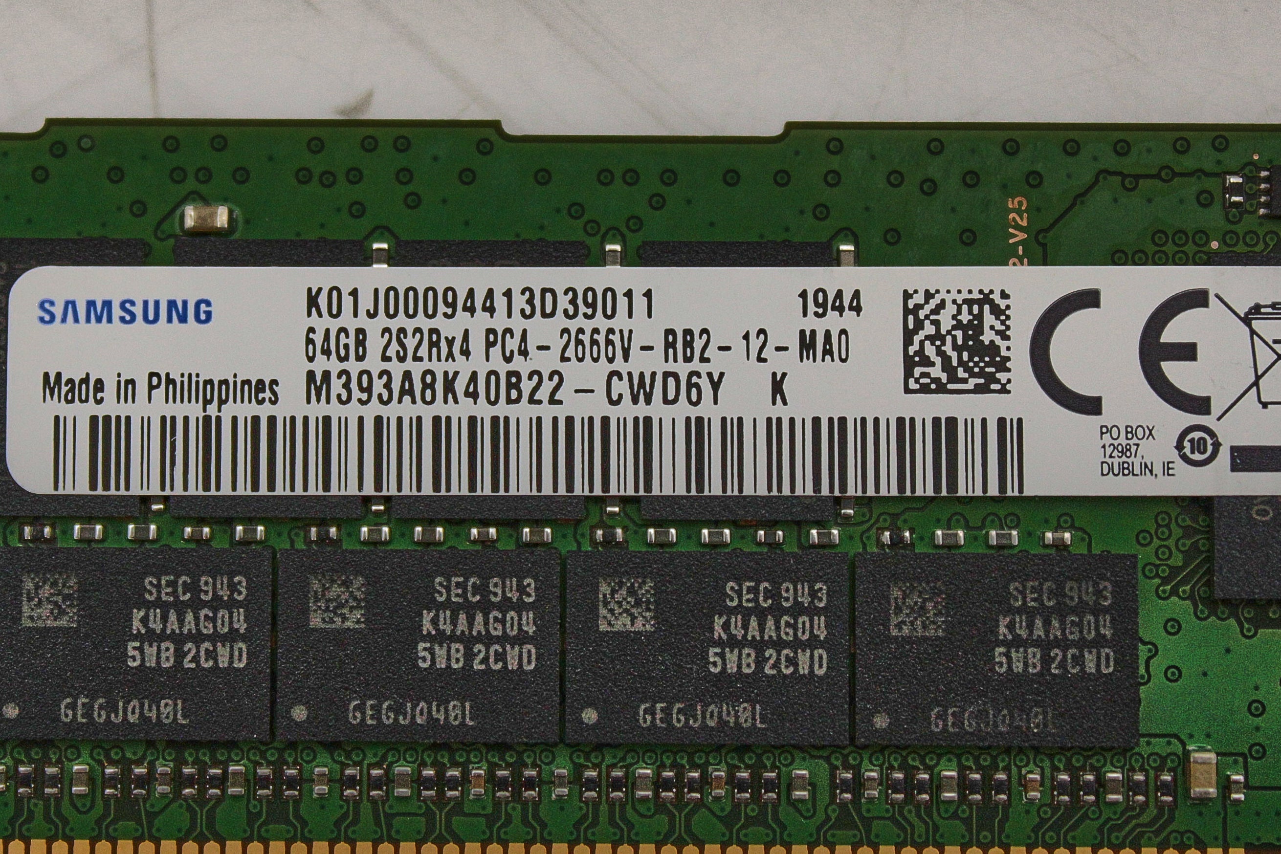 Dell M393A8K40B22-CWD 64GB PC4-21300VR DDR4-2666 2S2RX4 ECC