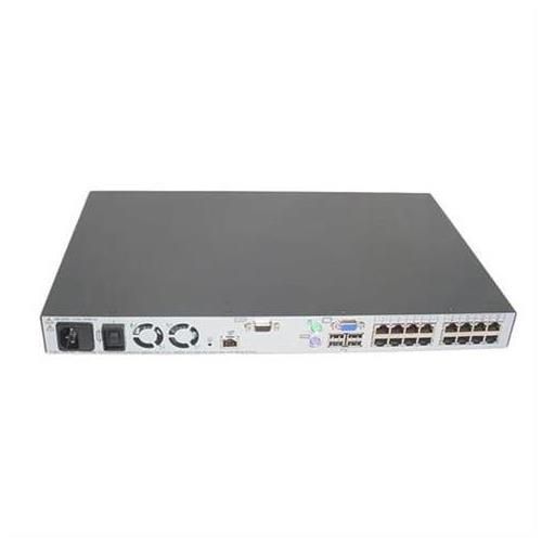 AF602AB - HP 4x1x16 KVM IP Console Rackmount Switch 16-Port USB/Virtual Media CAT5 1 Local User 4 IP Users 1U Cascadable