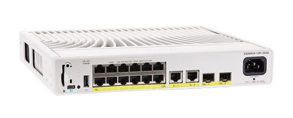 C9200CX-12T-2X2G-E - Cisco Catalyst 9200CX 1GbE 12-Ports,10GbE Dual Ports RJ-45 and 1GbE Dual Port SFP Network Switch