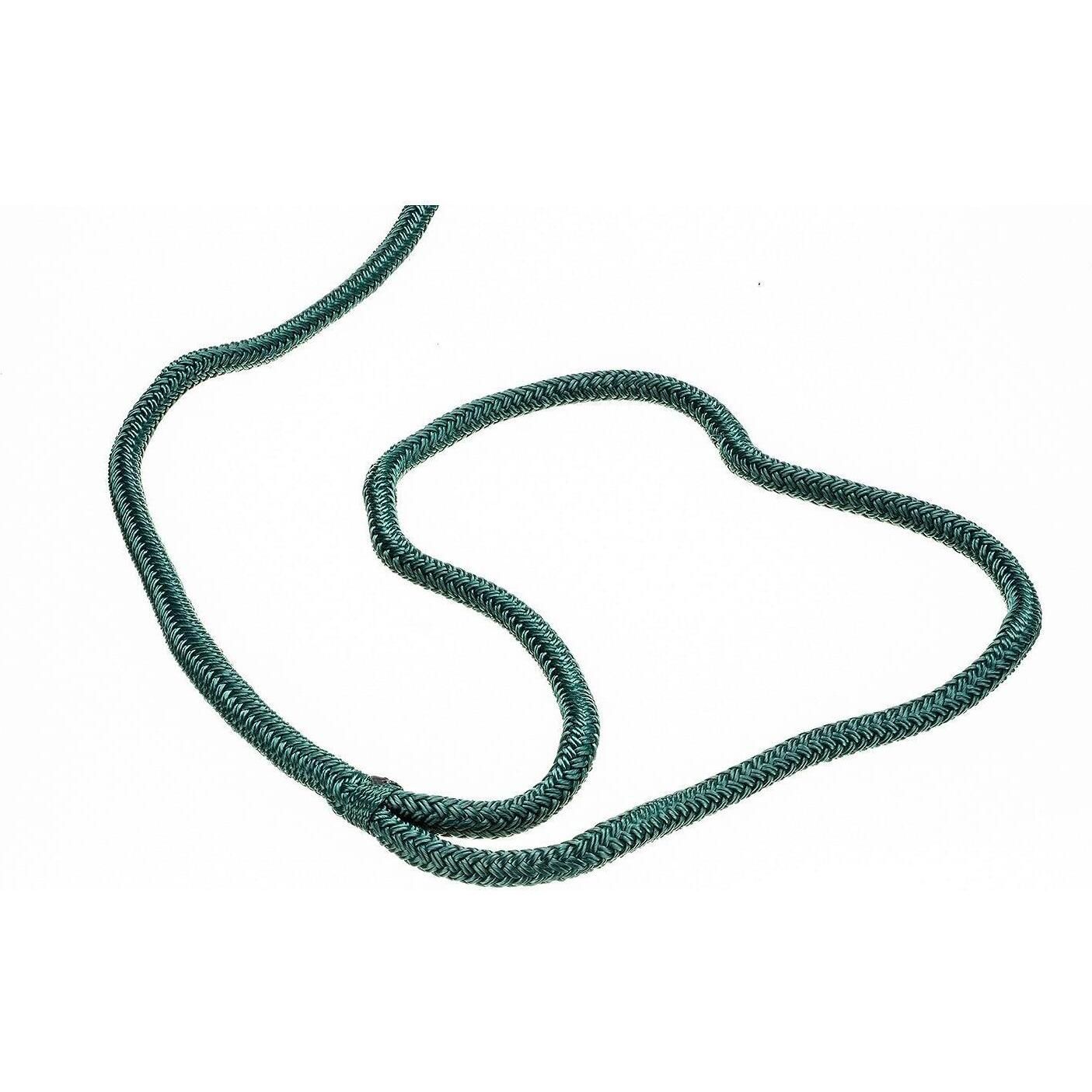 Seachoice Double-Braid Nylon Dock Line w/ Eye Splice, Pre-Shrunk, Heat Stabilized, 3/8 In. X 15 Ft., Forest Green