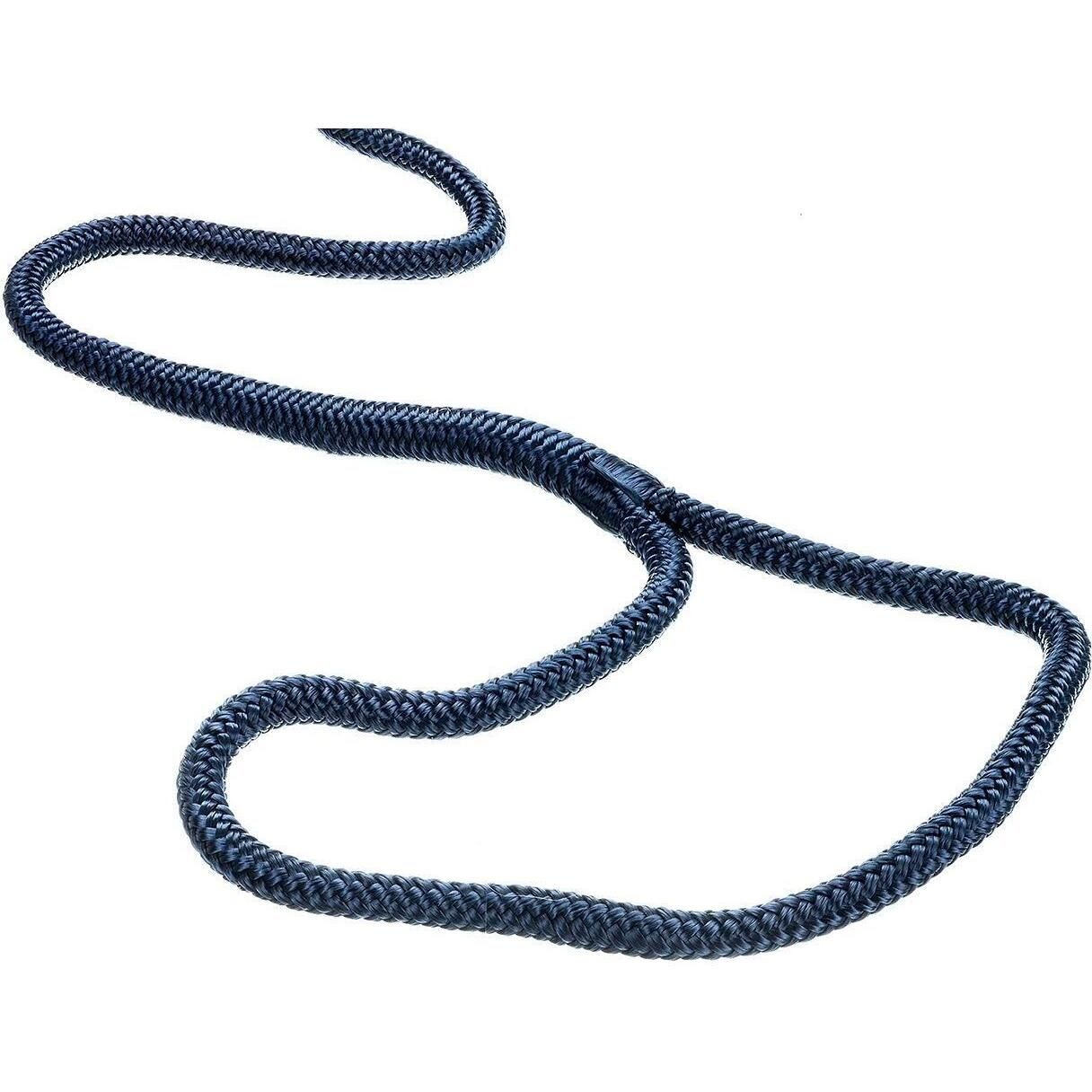 Seachoice Double-Braid Nylon Dock Line w/ Eye Splice, Pre-Shrunk, Heat Stabilized, 3/8 In. X 20 Ft., Navy Blue