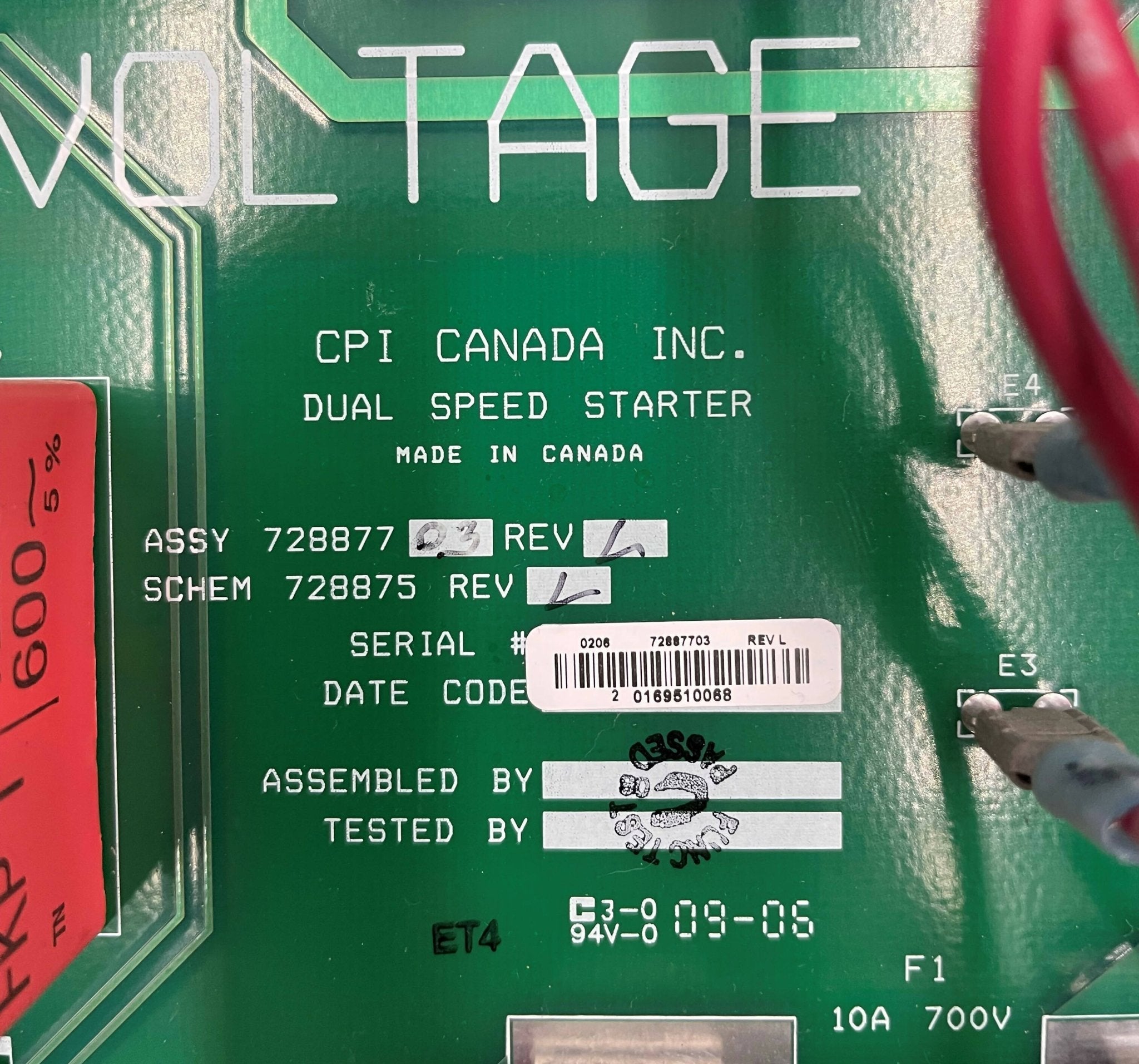 Dual Speed Starter Board (728877-03 REV L CPI