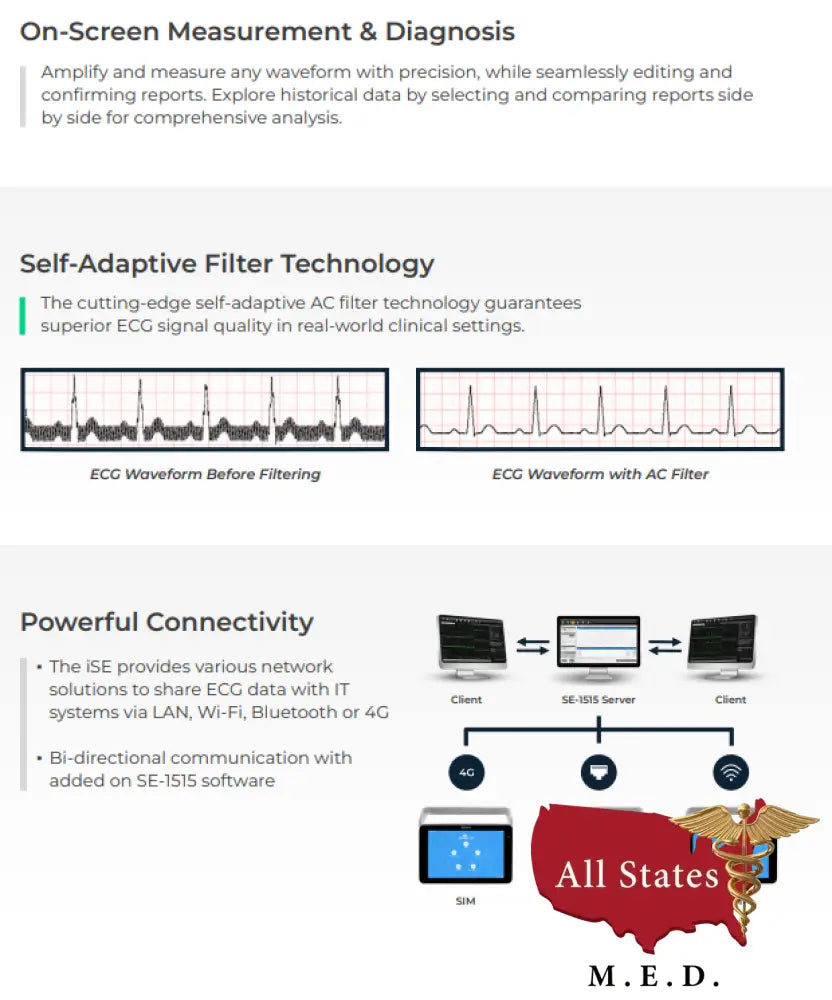 Edan iSE Series ECG Machine - No stand