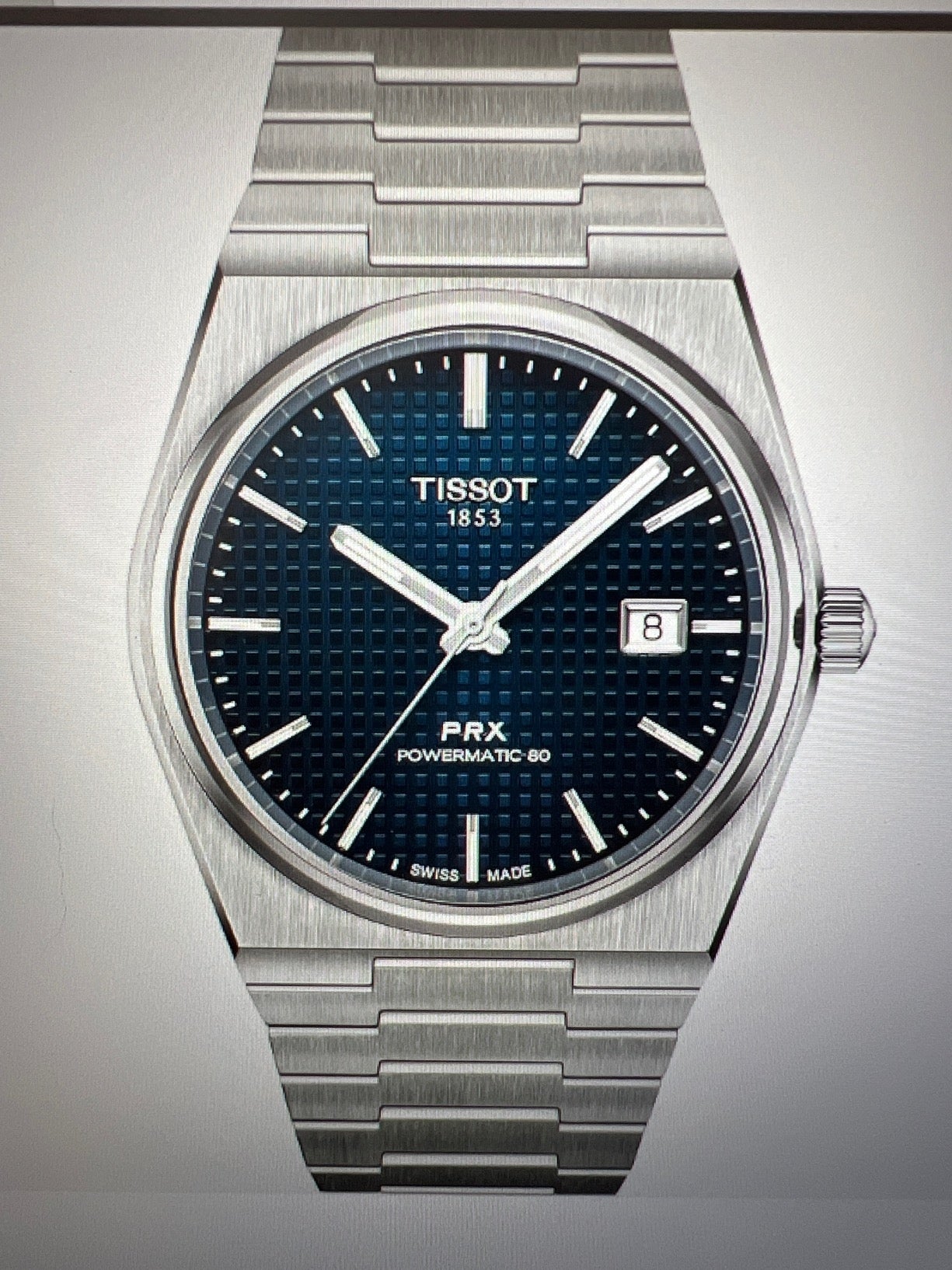 Tissot PRX Swiss Automatic Watch for Men, Blue Dial Prx Powermatic 80