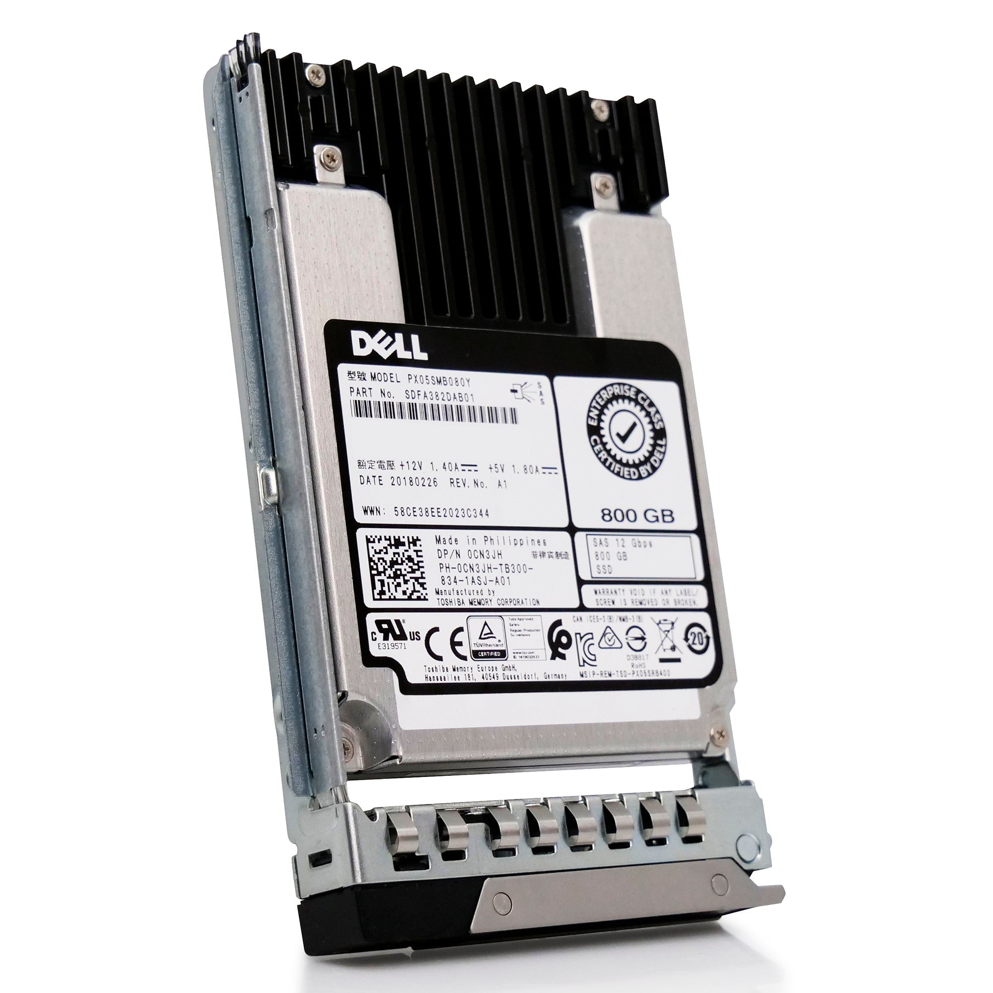 Toshiba G14 0CN3JH 800GB 10 DWPD SAS-3 12Gb/s MLC 2.5in Solid State Drive