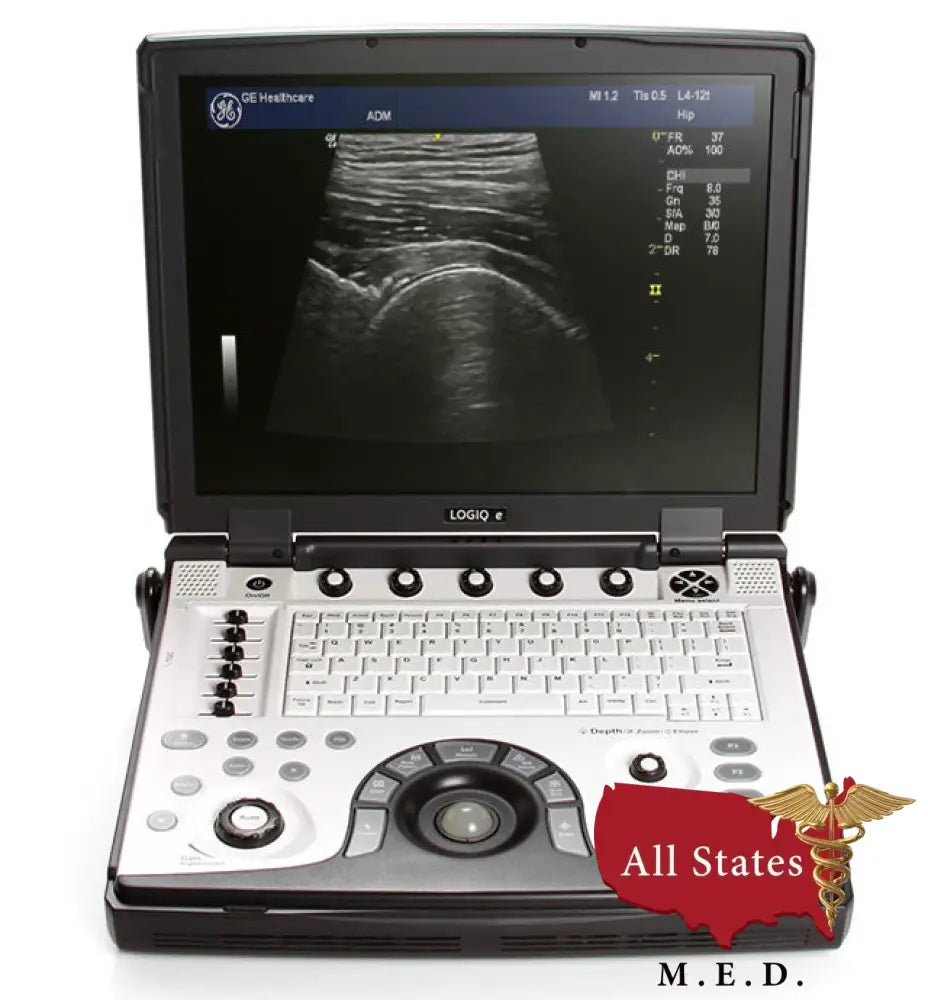 GE Logiq e R7 Portable Ultrasound Machine With Linear And Convex Probe
