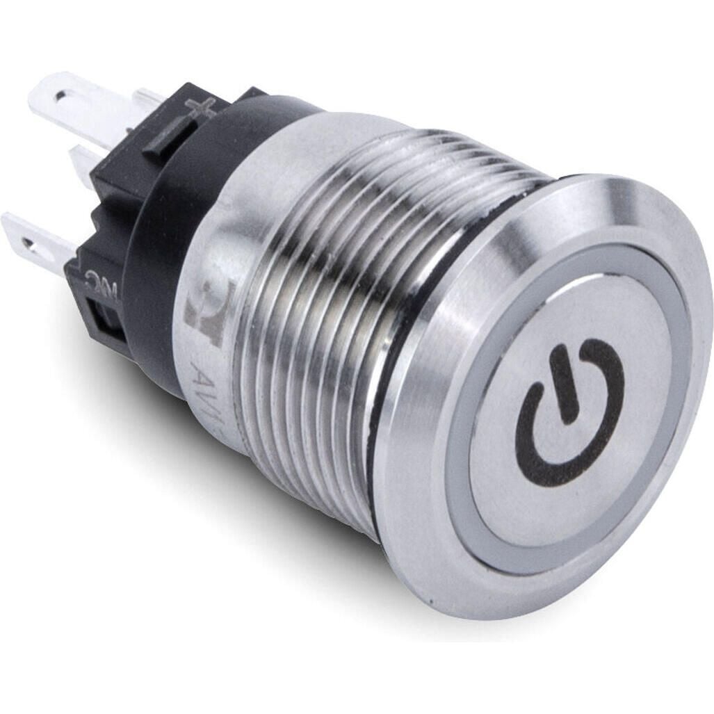 Sierra AV10060B Push-Button Switch, Off/On, Blue Halo LED w/On-Off Symbol