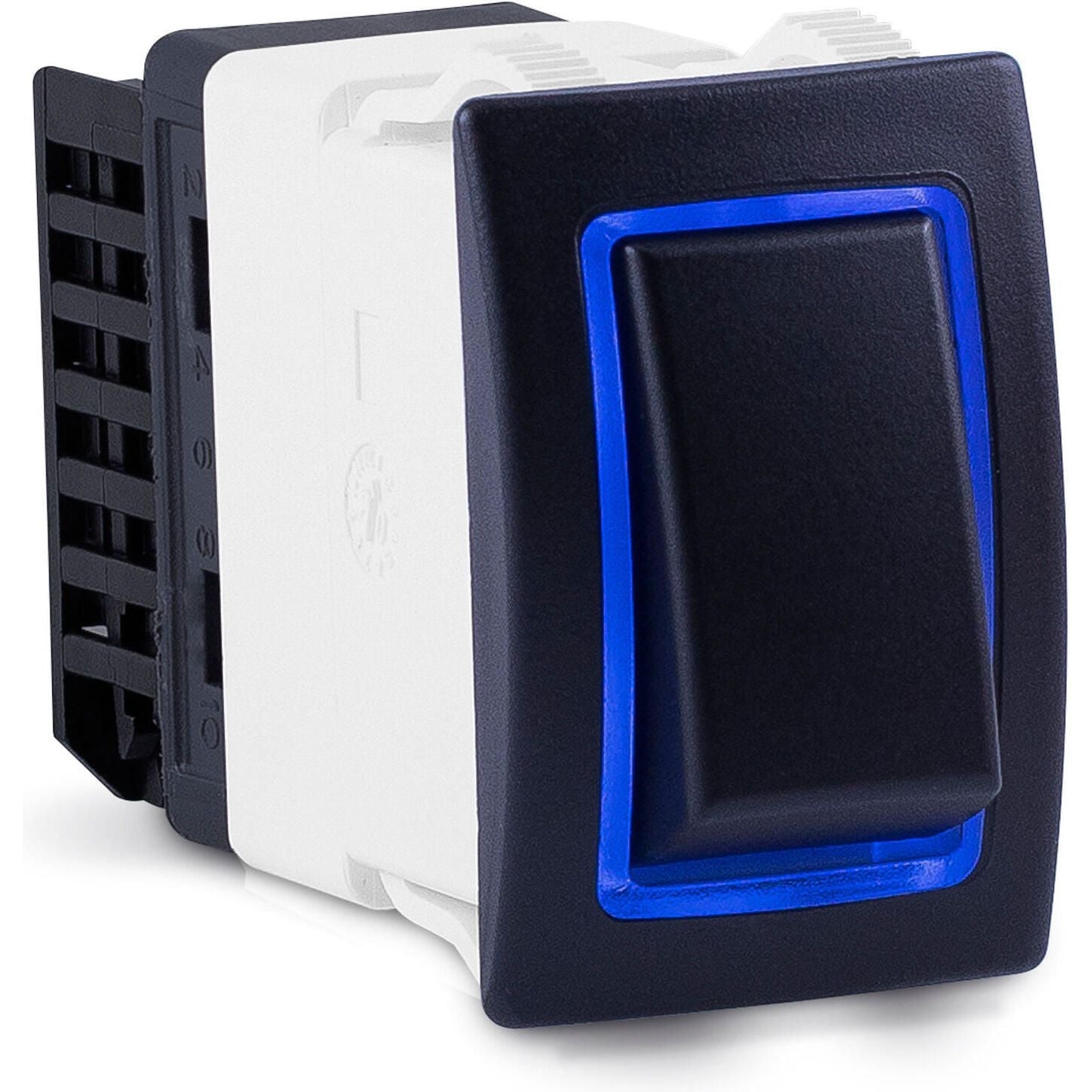 Sierra RK40620B Rocker Switch w/Halo LED Light, (ON) OFF, SPST, Blue