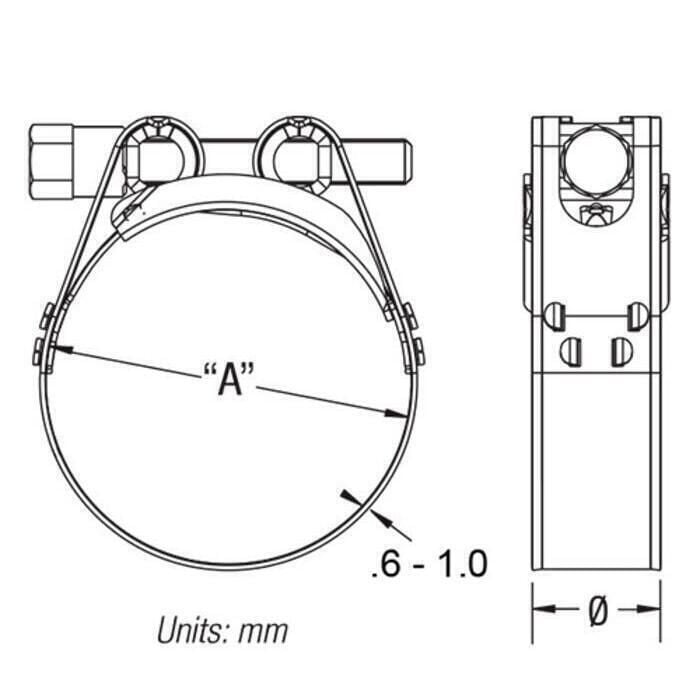 Scandvik 67022 Heavy Duty 316 Stainless Steel GBS Clamp