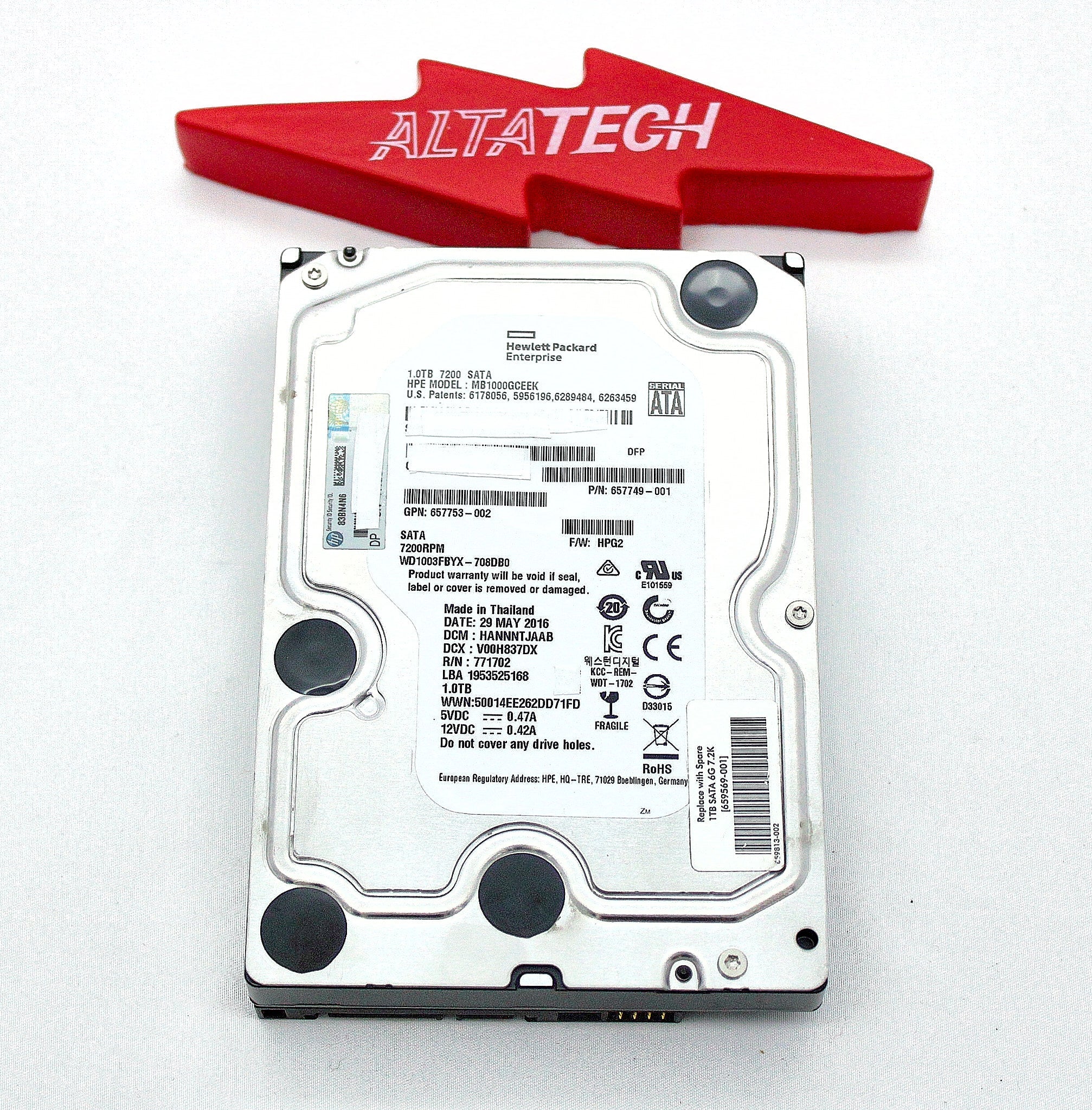 HP 657749-001 1TB 6G 7.2K SATA LFF NHP Hard Drive