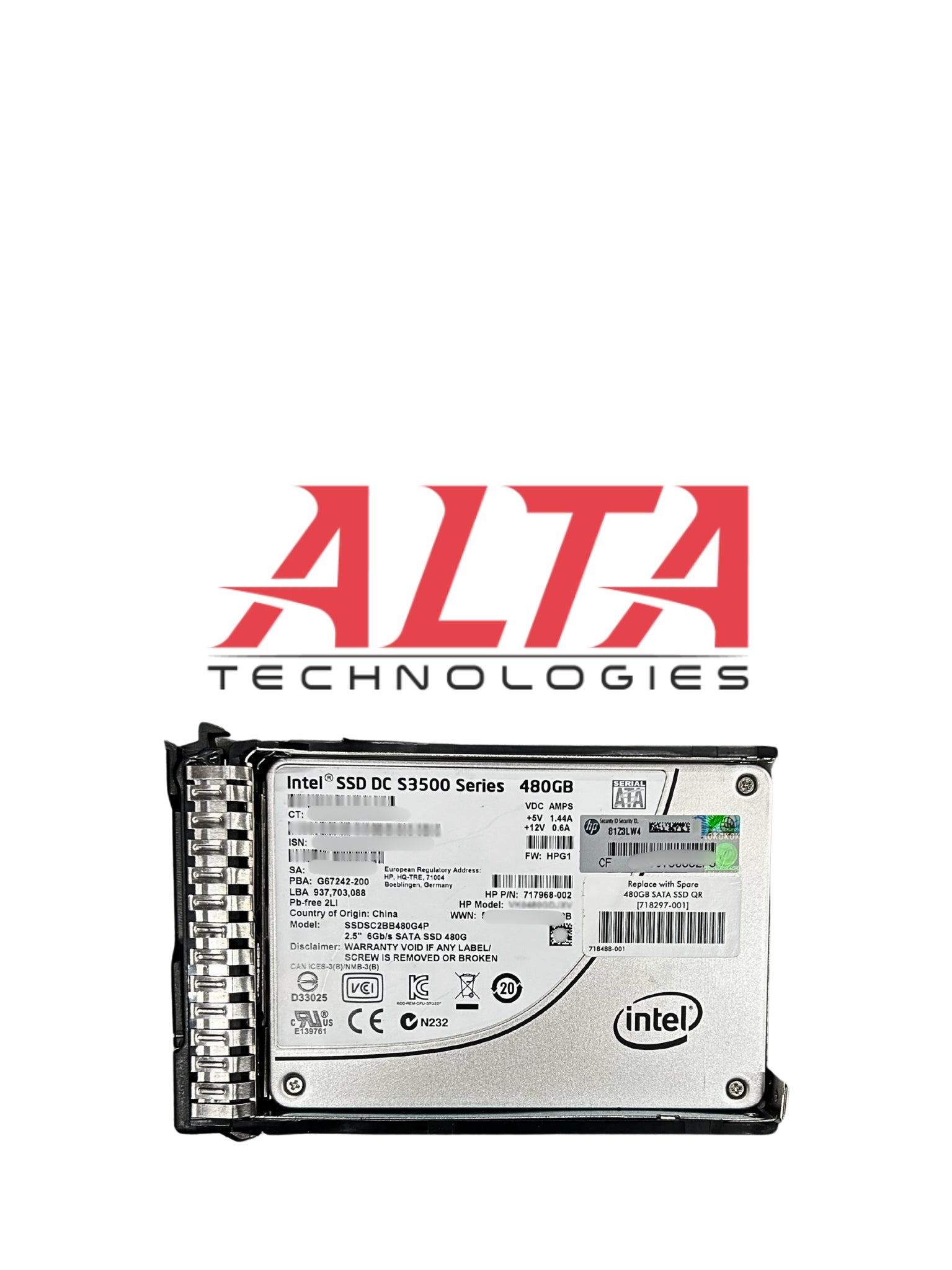 HP 717968-002 480GB 6G SFF SATA VE SC SSD HDD