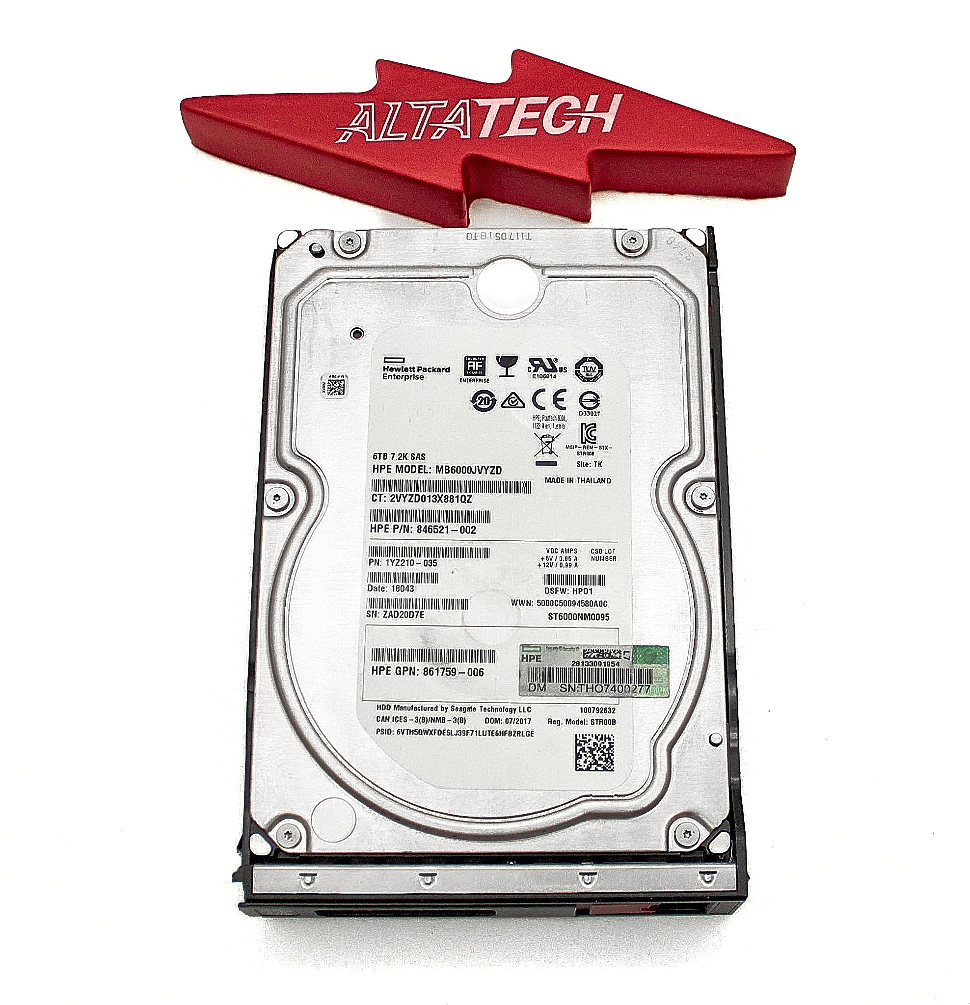 HP 862136-001 6TB 7.2K DISK SAS-1200 3.5IN DS LP 512E (SC)