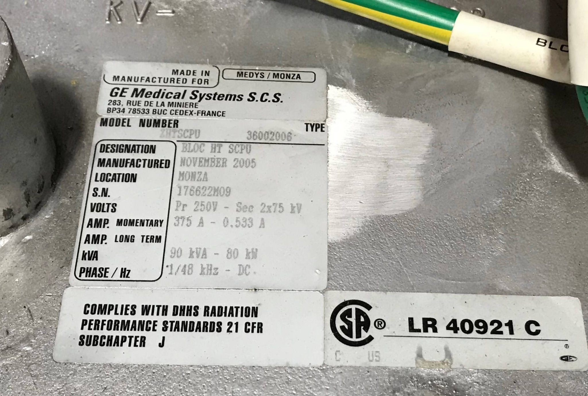 HV Tank (ZHTSCPU/36002006/2219639 GE