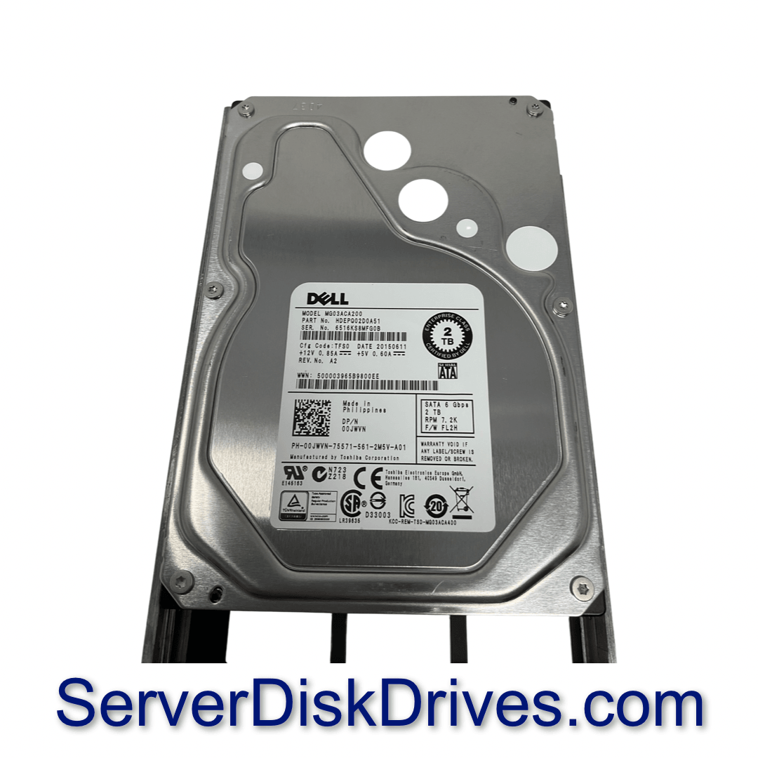 00JWVN DELL 2TB 7.2K RPM 6Gb/s 3.5" SATA Hard Drive MG03ACA200