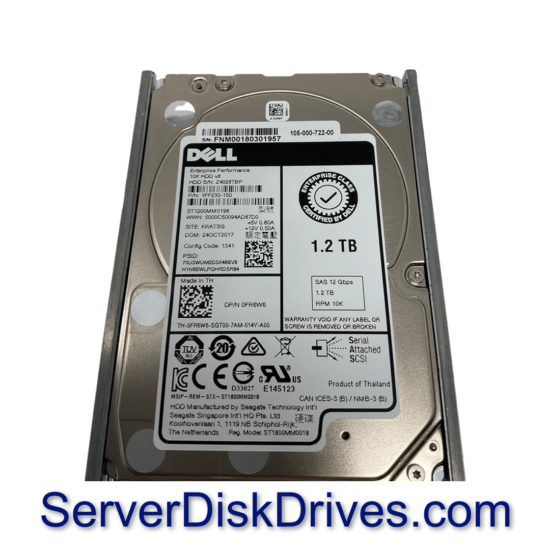 ST1200MM0198 Dell 1.2TB SAS 10k 2.5" 12G Hard Drive FR6W6