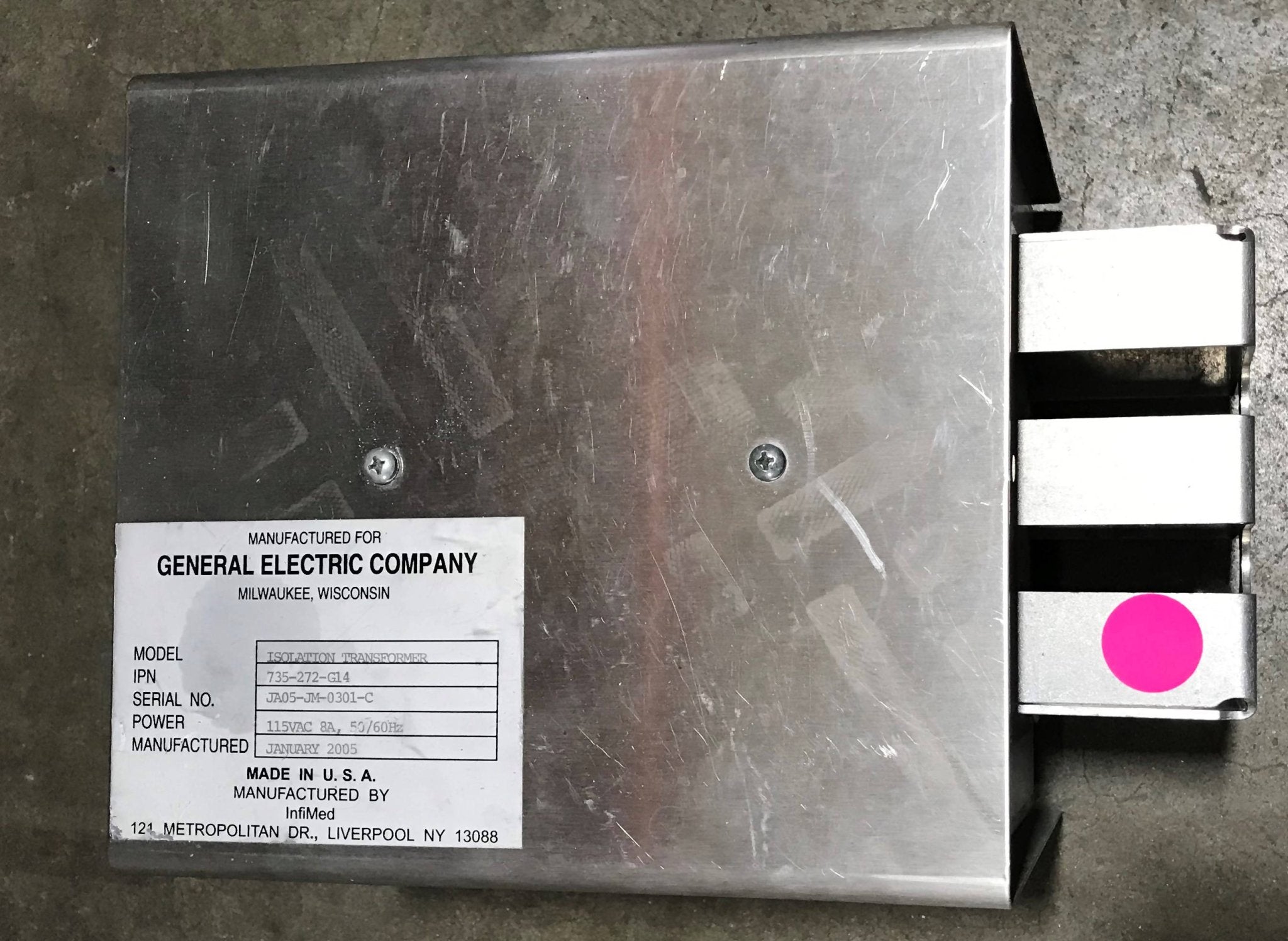 Infimed Isolation Transformer (735-272-G14 GE