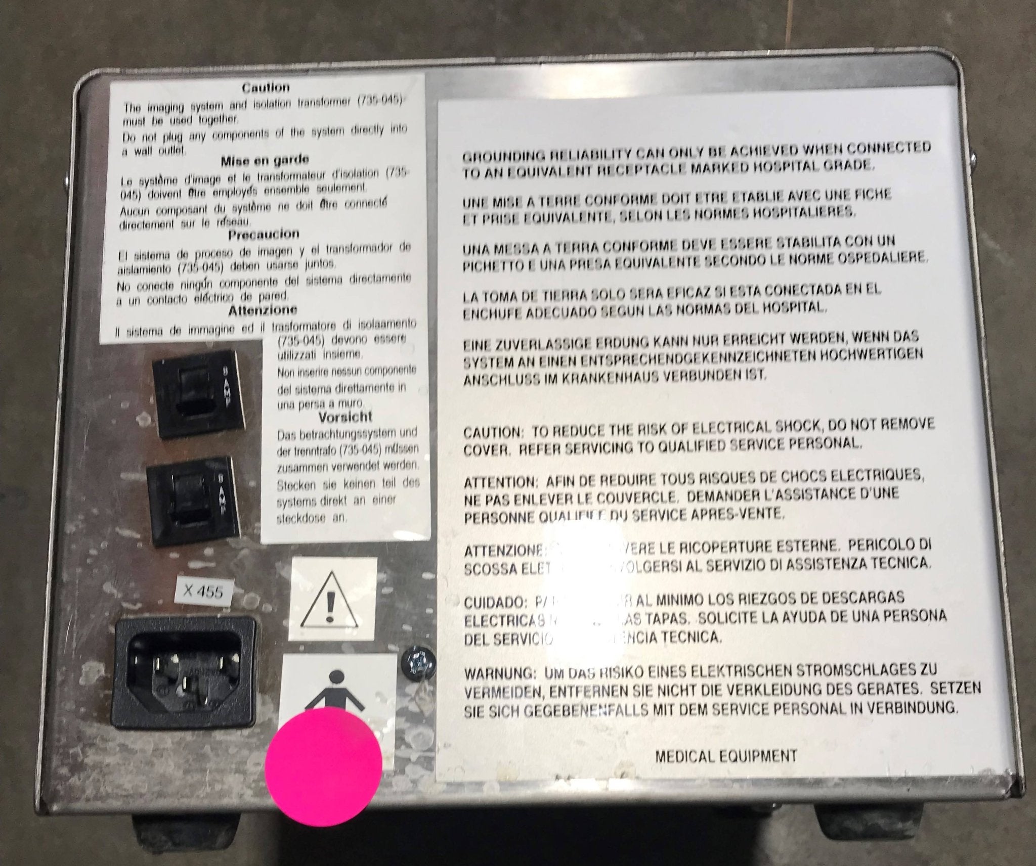 Infimed Isolation Transformer (735-272-G14 GE