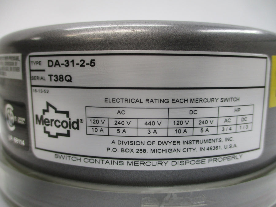 MERCOID DA-31-2-5 440VAC 10A 60PSI NSMP