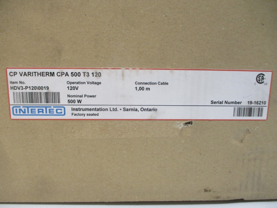 INTERTEC CPA500T3120 HDV3-P120\0019 120V NSMP