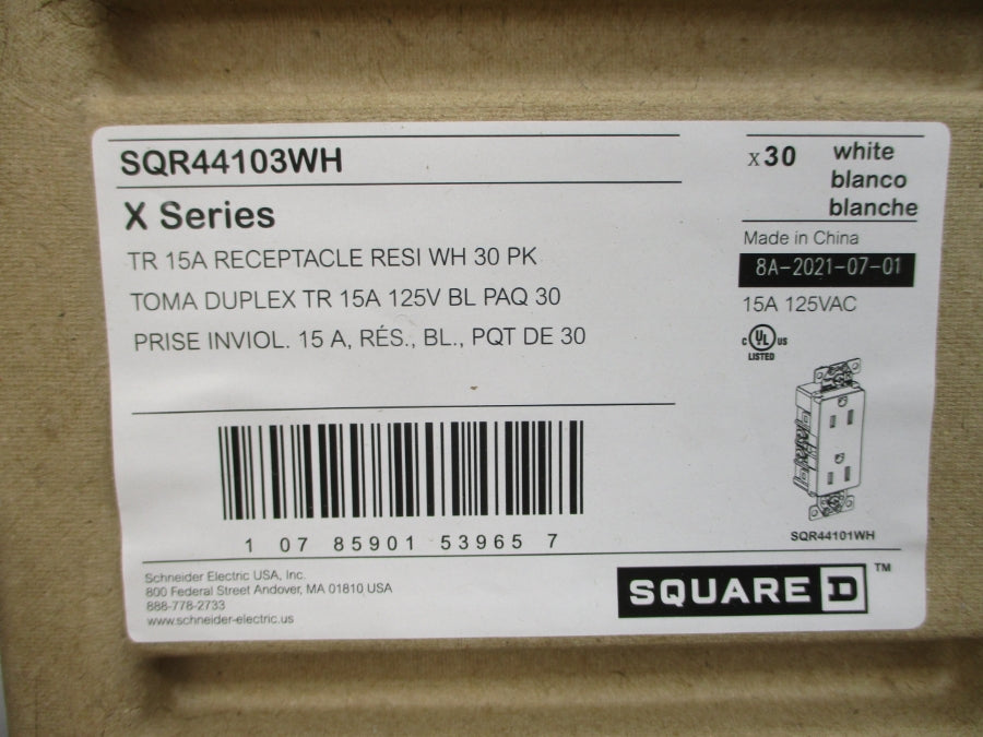 SQUARE D SQR44103WH 125VAC 15A (BR) (PKG OF 30) NSMP