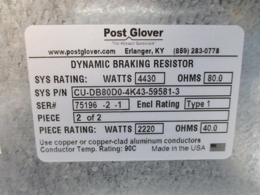 POST GLOVER CU-DB80D0-4K43-59581-3 NSNP