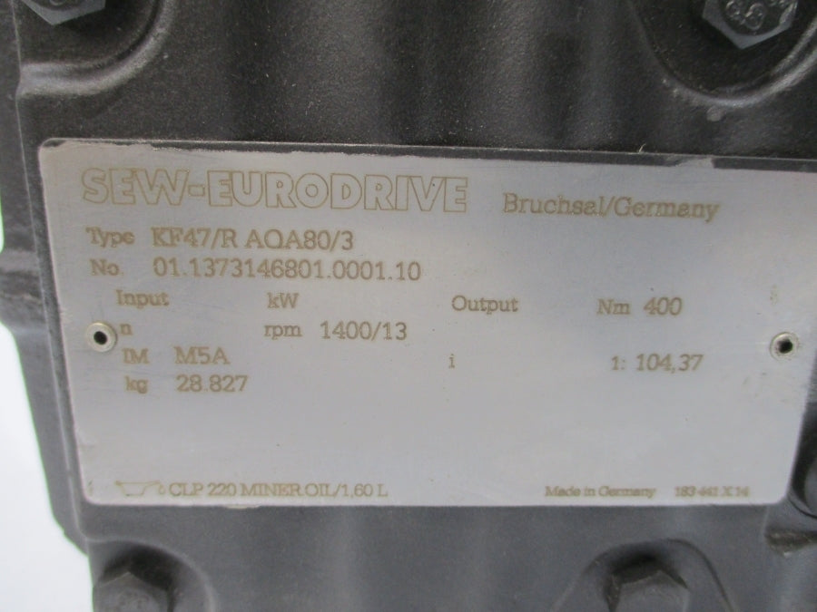 SEW-EURODRIVE KF47/RAQA80/3 NSNP