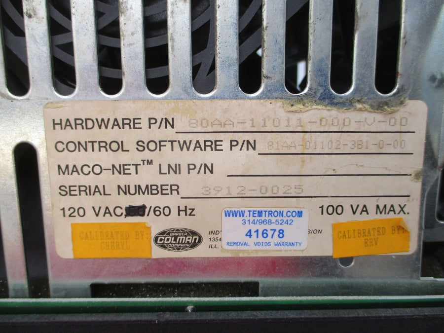 BARBER COLMAN 80AA-11011-000-V-00 81AA-01102-3B1-0-00 120VAC UNMP