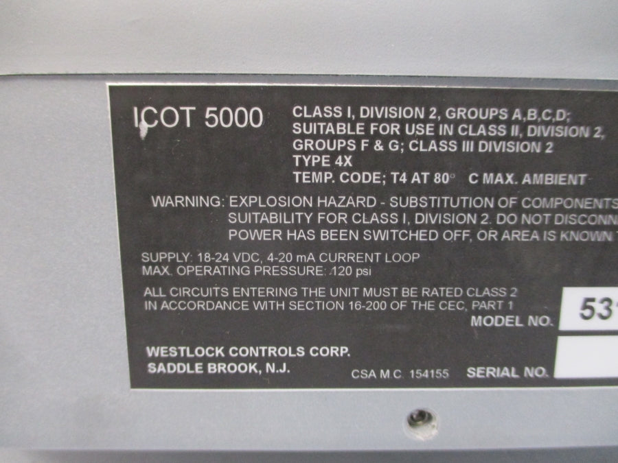 WESTLOCK CONTROLS ICOT5000 5310NIEHBA0AN 18-24VDC NSNP