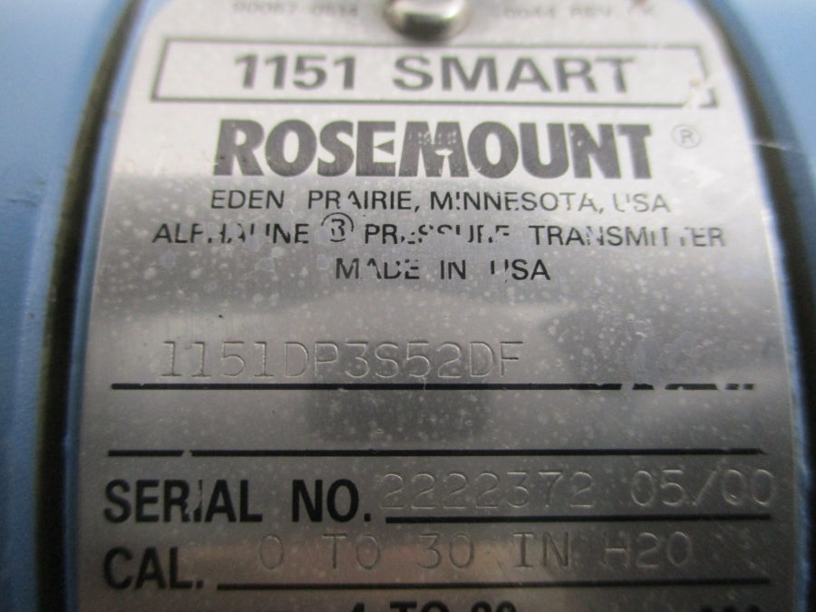 ROSEMOUNT 1151DP3S52DF 45VDC 2000PSI UNMP