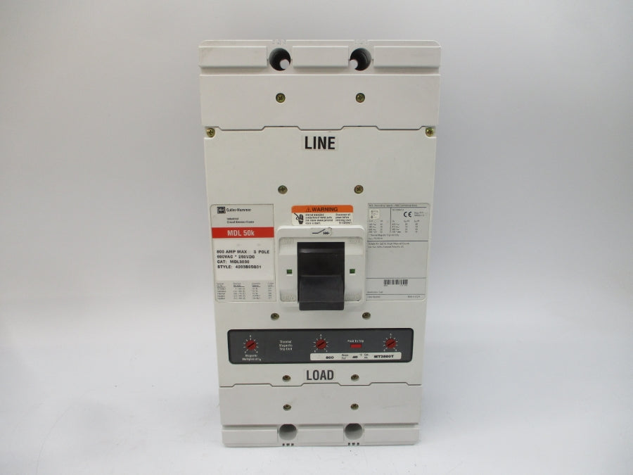 CUTLER HAMMER MDL3800 4203B95G01 SER. C 600VAC 800A NSMP