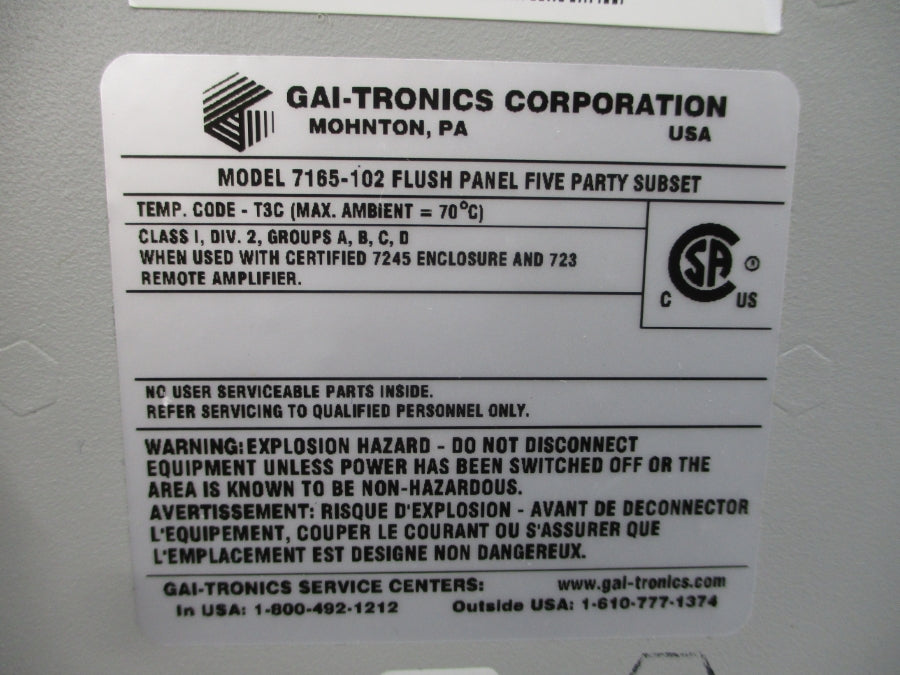 GAI-TRONICS 7165-102 NSMP