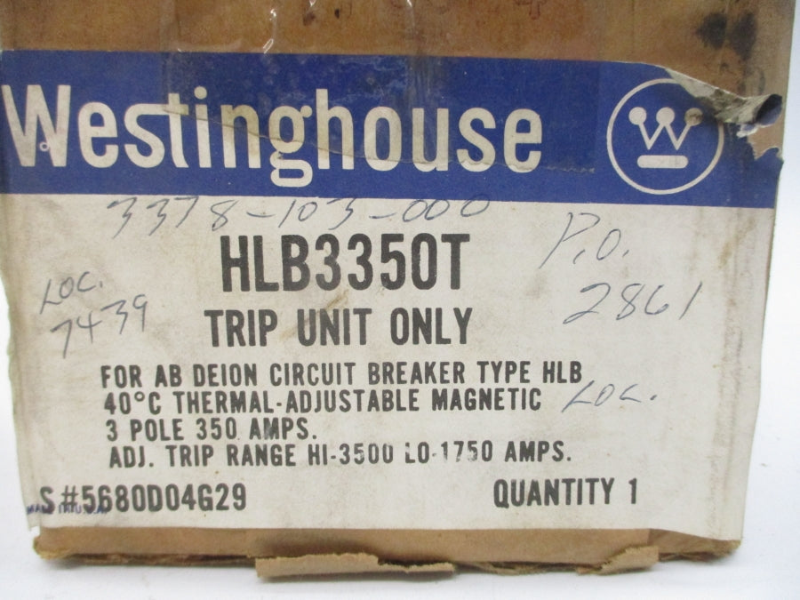 WESTINGHOUSE HLB3350T 5680D04G29 350A NSMP