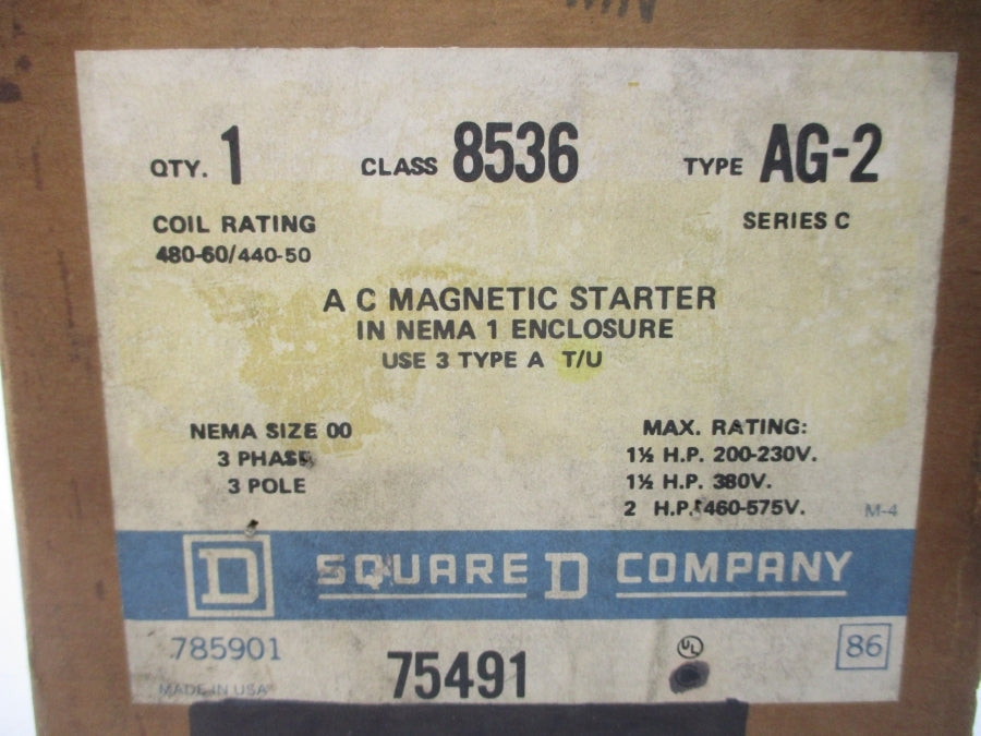 SQUARE D 8536AG-2 SER. C 440/480V NSMP