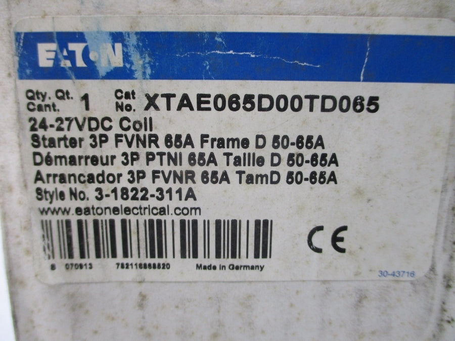 EATON XTAE065D00TD065 24-27VDC 50-65A NSMP