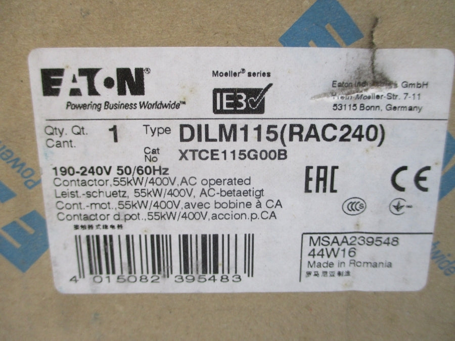 EATON DILM115(RAC240) XTCE115G00B 190-240V 160A NSMP