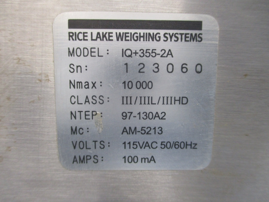 RICE LAKE WEIGHING SYSTEMS IQ+355-2A 115VAC NSNP