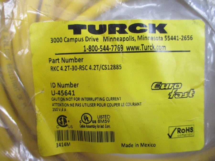 TURCK RKC4.2T-30-RSC4.2T/CS12885 U-45641 250V 4A NSMP