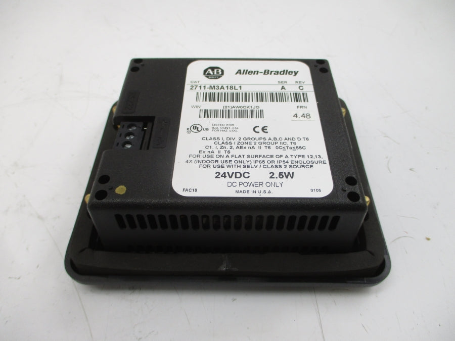 ALLEN BRADLEY 2711-M3A18L1 SER. A F/W 4.48 24VDC REV. C REMAN