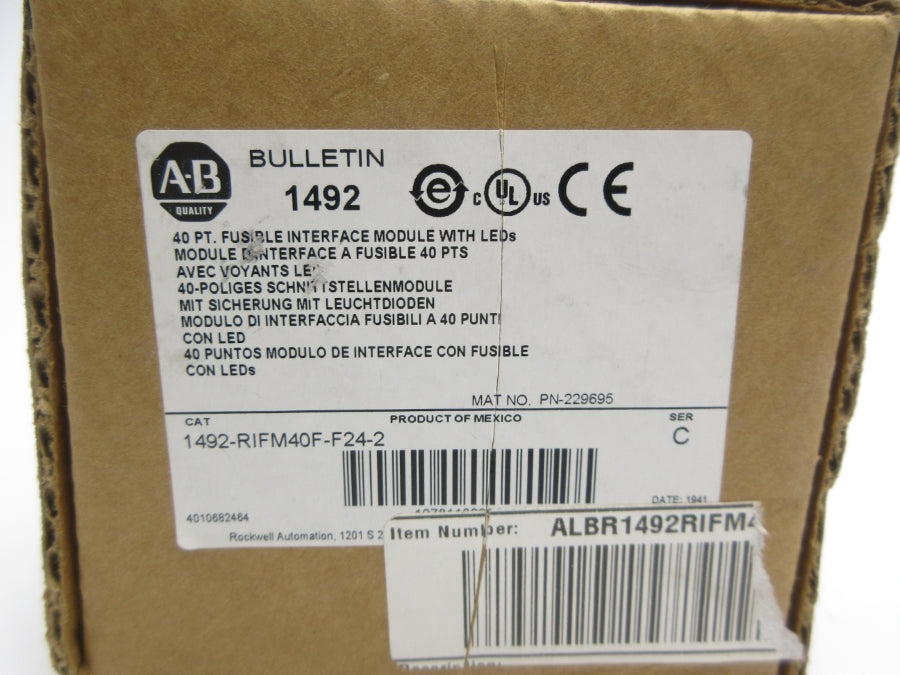 ALLEN BRADLEY 1492-RIFM40F-F24-2 SER. C 10-30VAC/DC (BR/WH) NSMP