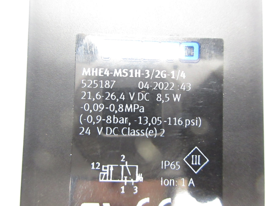 FESTO MHE4-MS1H-3/2G-1/4 525187 21.6-26.4VDC NSNP