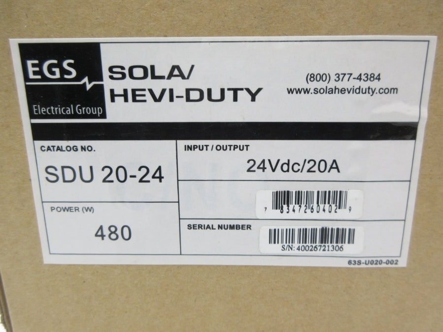 SOLA SDU20-24 24VDC 20A NSMP