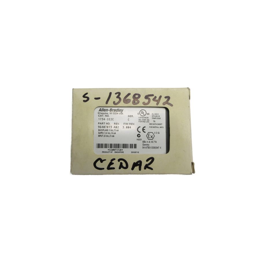 ALLEN BRADLEY 1734-IE2C SER. C F/W 3.004 24VDC REV. A02 NSMP