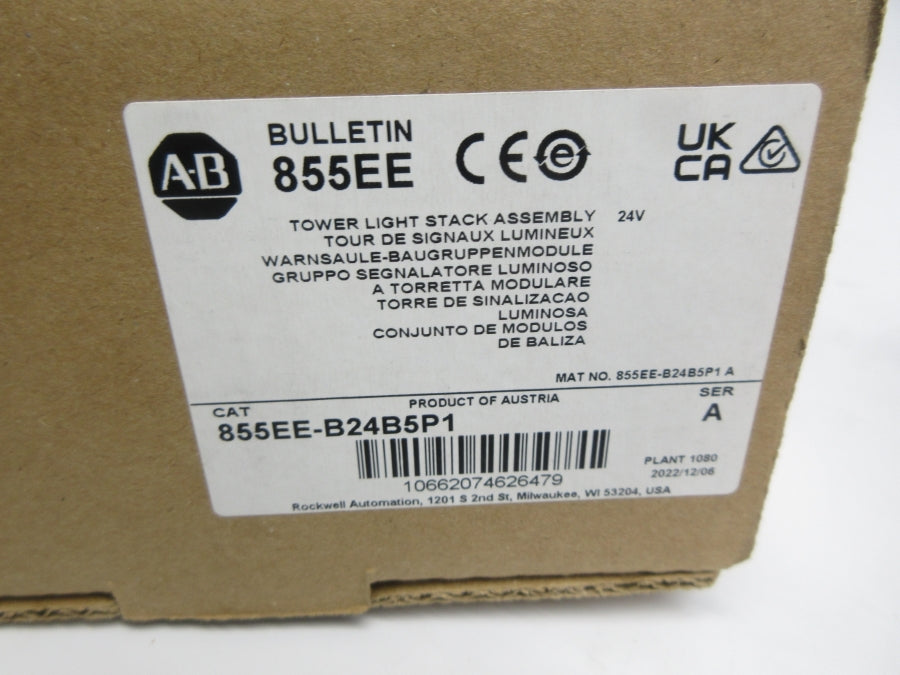 ALLEN BRADLEY 855EE-B24B5P1 SER. A 24V (BR/WH) NSMP