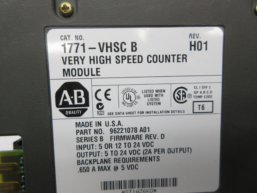 ALLEN BRADLEY 1771-VHSC SER. B F/W D REV. H01 NSNP
