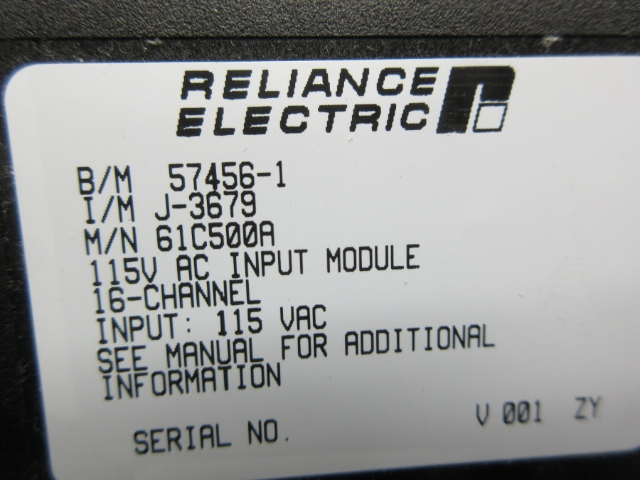 RELIANCE ELECTRIC 57456-1 61C500A 115VAC NSNP