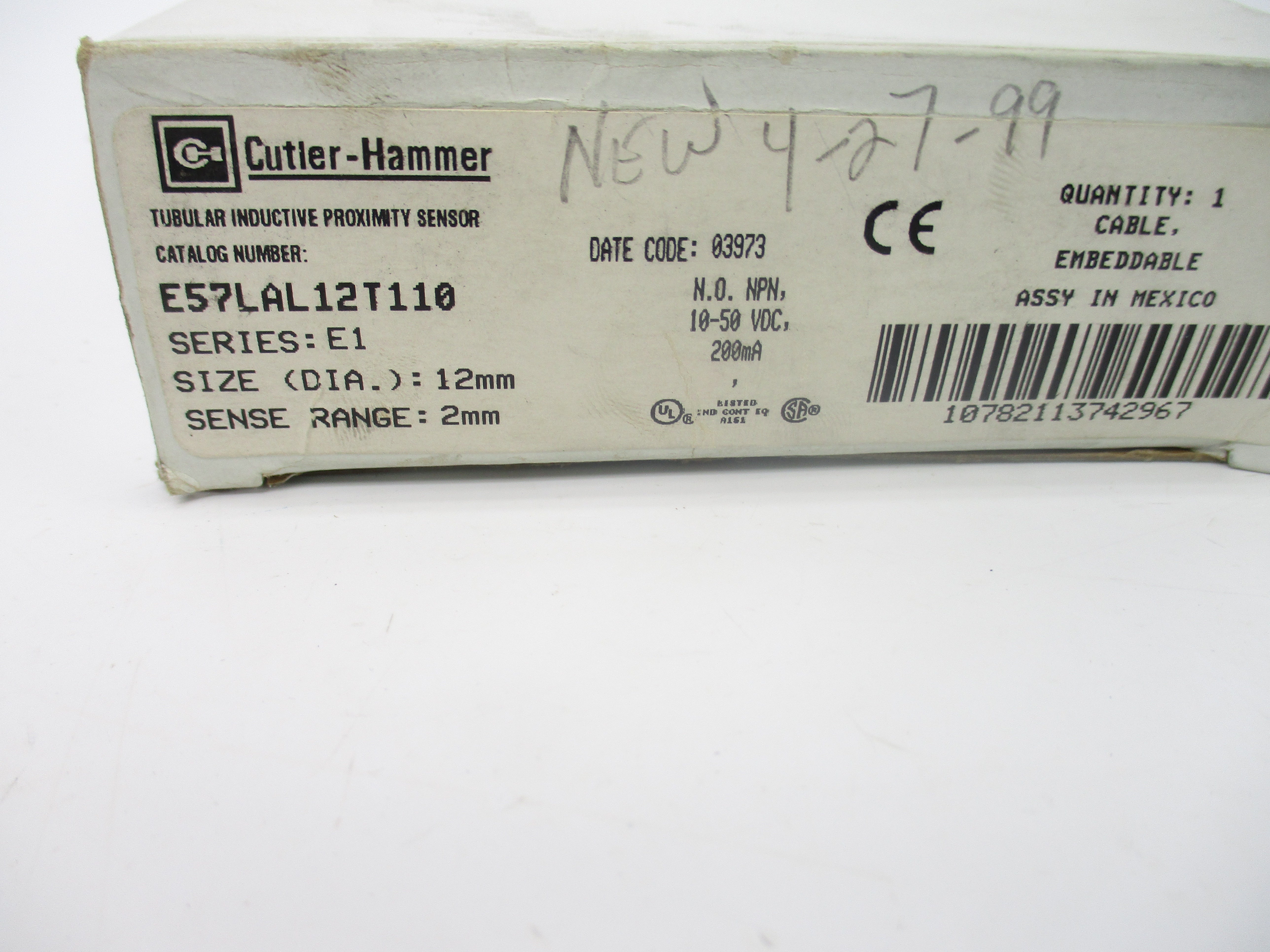 CULTER HAMMER E57LAL12T110 SER. E1 10-50VDC NSMP
