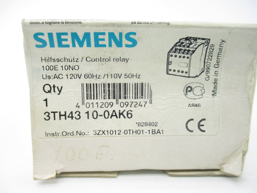 SIEMENS 3TH4310-0AK6 110/120V NSMP